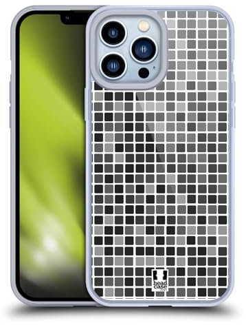 Head Case Designs Negro Azulejo de Mosaico Caso Funda de Gel Suave Compatible con Apple iPhone 13 Pro MAX