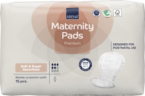 ABENA Premium Maternity Pads, Postpartum Essentials, Eco-Labelled, Extra Protection, After Birth, Breathable and Skin Friendly, Sustainable Incontinence Pads - 15PK