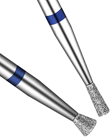 C12rtive 2 brocas de carburo de diamante cónico para extracción de microcutículas, vástago de 3/32 pulgadas, broca profesional de carburo de diamante para uñas de gel acrílico, salón en casa y