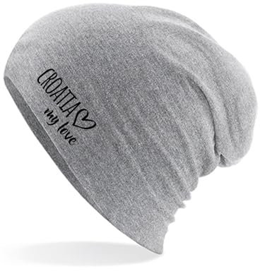 Huuraa Mütze Croatia My Love Geschenk Heather Grey Croatia Accessoire