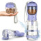 Fellnase Water Bottle with Stand, 550 ml - Leak-Proof Dog Water Bottle for Traveling, Prevents Spills, Includes Feeder & Carrying Straps (Lavender)