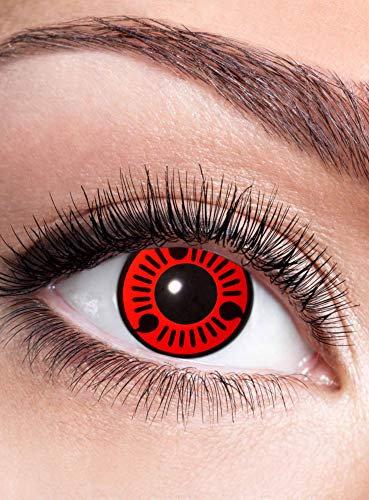 Sasuke Sharingan Kontaktlinse/Jahreslinse mit Dioptrien - farbige Motivlinse mit Sehstärke (1 Stück) - Dioptrien: -2,5 - ideal für Halloween, Karneval, Motto-Party