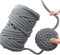 Armstricken Wolle 500g, Wolle Zum Stricken,Riesenwolle Handgestricktes Wollgarn, Länge Ca 25M,DIY Klobiges Dicke Wolle Garn Decke Für Riese Klobig Sticken Werfen Sofa Decke Blanket (Grau)
