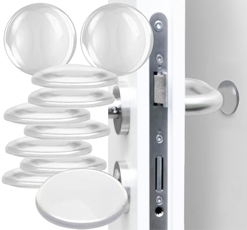 PLURI - Premium Türstopper Wand Transparent [10 Stück] Ø 40 mm – Selbstklebend, Gummi-Stopper Wand-Schutz Tür-Klinke Durchsichtig, Gummi-Puffer Tür-Griff, Door-Stopper, Türpuffer Wandpuffer
