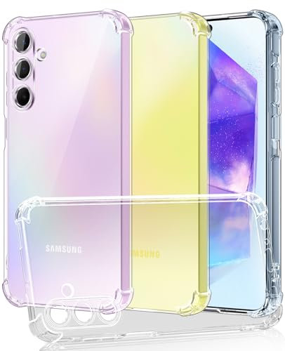 SineOrdo Coque Antichoc pour Samsung Galaxy A55 5G Étui Protection [Anti-Rayures] Ultra-Transparent en Silicone TPU Housse Anti-Jaune Mince Case