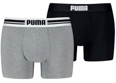 Puma Everyday Placed Logo Boxer 2 Units M, Grau Melange/Schwarz, M