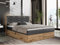 MKS MEBLE Boxspringbett 140x200 Mit Bettkasten, Polsterbett Mit Matratze H4, Kopfteil und Massivholz - Nessi - Dunkelgrau Kunstleder