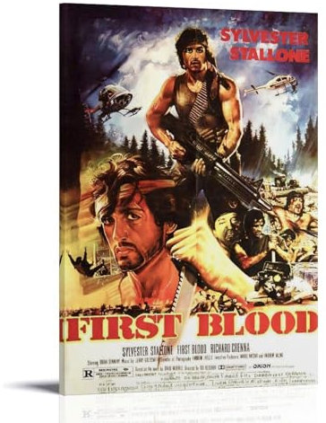 OUTFYT Filmposter First Blood Rambo, HD-Poster, dekorative Malerei, Leinwand, Wandposter und Kunstdruck, moderne Familienschlafzimmer-Dekoration, Poster, 20 x 30 cm