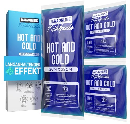 JAWA Kühlpads Gel Mix - Wiederverwendbare Kühlkompresse - Kühlpack mit Sofort Effekt - Flexible Kalt Warm Kompresse - Premium Coolpack Gel - Kühlkissen Vielseitig Anwendbar