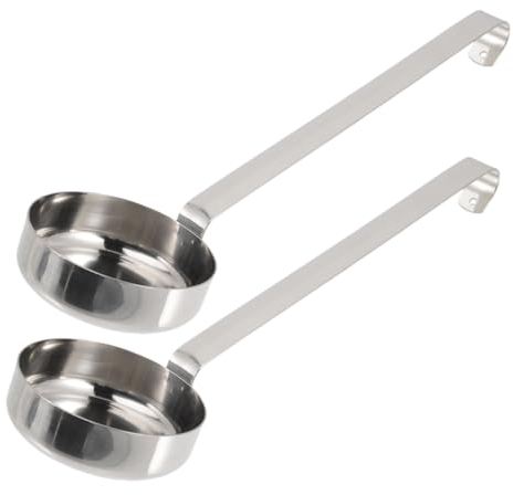 VINTORKY 2pièces Cuillère à Sauce Acier Inoxydable à Long Manche Ustensiles Multi-fonctionnels Pour Pizza Et Ketchup Résistante Et Facile à Nettoyer