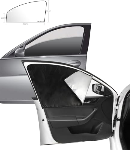 Frundoo Pare Soleil Voiture avec Un Aimant Puissant Rideau Voiture pour Bloquer Les Rayons UV Et La Chaleur, MagnÉTique, pour FenÊTre LatÉRale(Fenêtre Avant 2pcs)