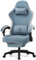 GTPLAYER Gaming Stuhl Ergonomischer Gaming Sessel Schreibtischstuhl mit Stoffoberfläche, Federsitzkissen, Verbindungsarmlehnen und Fußstütze Hellblau