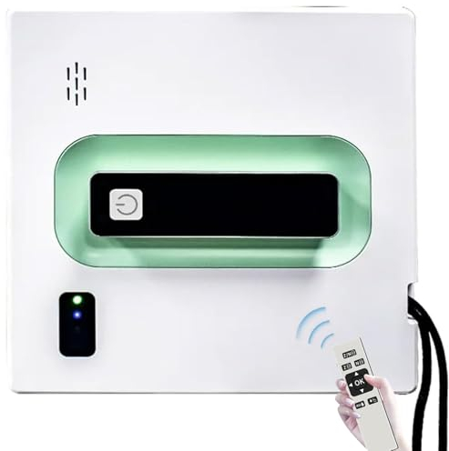 HENGCMM Robot lavavetri finestre, Robot vetri Robot lavavetri Professionale con Spray d'Acqua a bidirezioni, lavavetri Automatico con Telecomando per Ogni Superficie Liscia, specchi, Piastrelle
