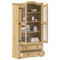 Wenjingqi-4005682 Schrank mit Vitrine Corona Massivholz, Kiefer, 99 x 43 x 187 cm