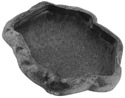 EPRVAUY Vassoio d'Acqua per rettili, Resina Antiscivolo, Arrampicata, Pet Tartaruga, Camaleonte, Lucertola, Roccia, Bere, Cibo, Piatto per Alimenti