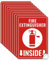 WADORN 10Pcs Fire Extinguisher Inside Sign Sticker, PVC Waterproof Fire Extinguisher Inside Warning Stickers Decal for Shop Business Outdoor Self Adhesive Sign Labels for Wall Glass, 5.1x7.1Inch