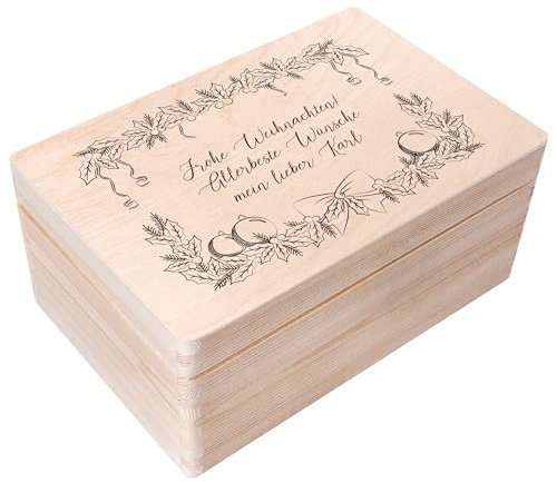 Creative Deco Weihnachtsgeschenke Personalisiert Holzkiste - Textrahmen Minimalistisch | Wunschtext Weihnachten Geschenke | Dein Eigener Wünsche Text Individuelle Geschenk | Weihnachtsdeko