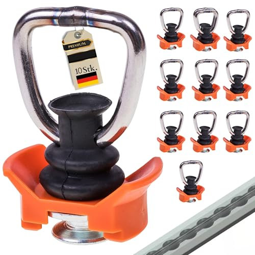 INTAKO Fitting für Airlineschiene mit Ring (4 Stück) - Airlineschiene Zubehör - Airline Fitting Zurröse 1000kg zur Ladungssicherung im Anhänger & PKW (4)