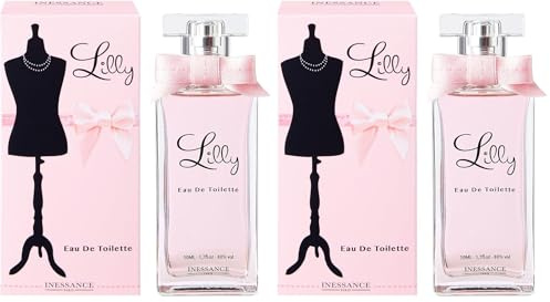 Inessance Paris - Eau de Toilette para Mujer Lilly - Fragancia con Notas Florales - Elegante y Moderno - Regalo para Mujer - 50 ml (Paquete de 2)