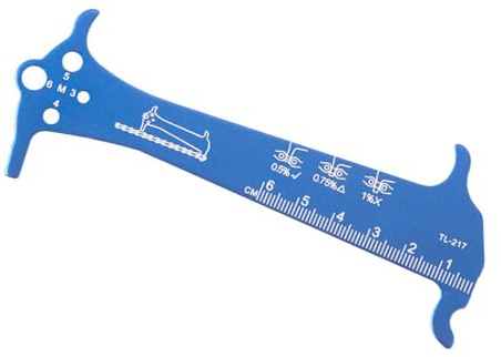 GMBYLBY Fahrradkettenverschleißanzeiger, Messlineal, Rennrad, Kettenreparaturwerkzeug, langlebig