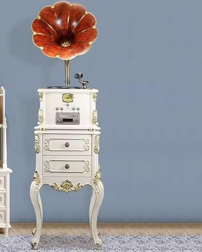 Neon Colored Vinyl Turntable, Portable Record Player, Gramophone with Built in Speaker, Modern Vinyl Record Player, 33/45/78 RPM Vinyl Record Box, Cellphone Wireless Connection,Green