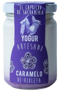 El Capricho de Sacramenia | Pack Caramelo violeta | 20 Yogures Artesanos Leche Oveja y Caramelo violeta | Cremoso, Natural Saludable | Gourmet | Sin Gluten | Sabor Único y Original