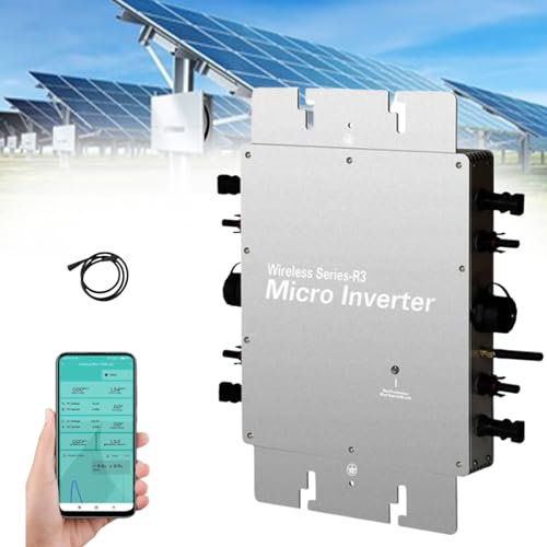 LVSEWOA Micro-onduleur 1600 W, onduleur photovoltaïque IP65 étanche, onduleur Solaire avec Application WLAN, Centrale électrique de Balcon à onduleur pour 2 modules solaires