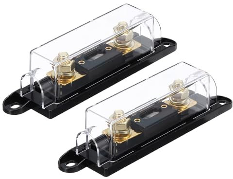 sourcing map 2 Set 30 A 32 V ANL Fuse Holder Kit 30 A Fuse 0/2/4/8 Gauge AWG Inline Fuse Block Fuse Box Automotive Fuse Block for Radio Audio Inverter Amplifier
