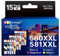PGI-580 CLI-581 XXL Druckerpatronen Kompatibel für Canon 580 581 Patronen Multipack für Canon Pixma TS705 TR8550 TS6150 TR7550 TS6250 TR8500 TS8251 TS6350 (PGBK/C/M/Y/BK，15er-Pack)
