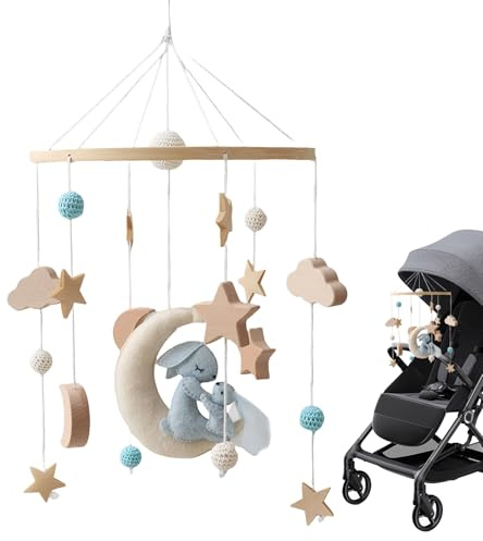 Baby Mobile Für Babybett - Kinderzimmer Dekoration - Drehbares Lernspiel Fürs Babyzimmer Unisex Geschenk Für Neugeborene Eltern Und Babyparty