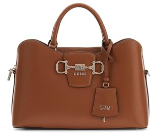GUESS Handtasche Umhängetasche Janie Girlfriend Satchel Cognac braun