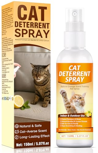AAROVIBE Cat Repellent Spray 150ml, Cat Deterrent Spray Indoor to Protect Furniture, Sofas & Curtains from Scratching, Chewing and Marking, Pet-Safe & Non-Staining