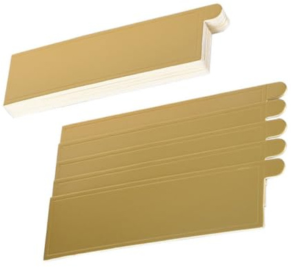 Hemobllo Plateaux Rectangulaires Dorés pour Gâteaux Mousse 13x4 Cm, Socles en Carton Alimentaire 100 Pcs, Présentoirs Jetables pour Anniversaire, Fête et Pâtisserie