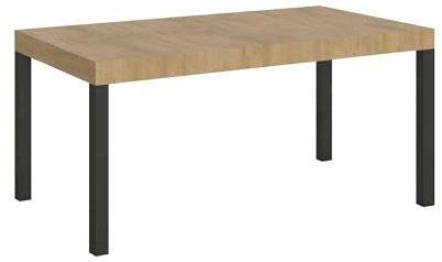 Itamoby Everyday Premium Ausziehtisch, 140/400 x 90 cm, Eiche Natur, mit anthrazitfarbenen Füßen