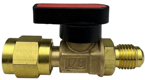ERICAMBI® Robinet pour bouteille de gaz réfrigérant R32 R290 SX gauche avec sortie 1/4 - Raccord en laiton pour fouets et manomètres