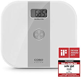 CASO Body Energy - Design Personenwaage mit Body Energy Technologie, Digitalwaage, keine Batterien notwendig, umweltschonend und nachhaltig, bis 200kg in 100g Schritten