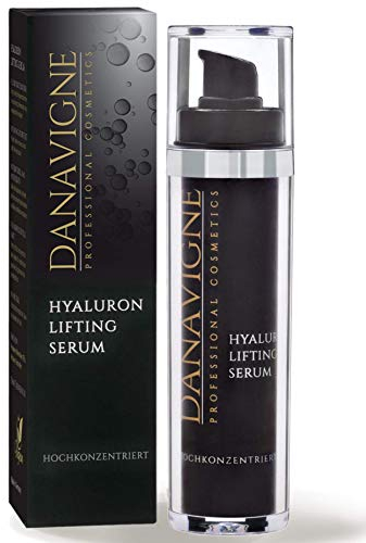Danavigne Reines Hyaluron Serum hochkonzentriert 2% [50ml] I Straffendes Hyaluronsäure Serum mit Anti Falten Effekt I Lifting Serum Gesicht, Anti Aging