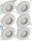 Trango 6er Set IP44 LED Einbaustrahler 6729IP-062MOSD aus Edelstahl gebürstet in Rund incl. 6x 5 Watt 3 Stufen dimmbar LED Modul 3000K warmweiß Ultra flach für Bad, Außen, Deckenstrahler, Einbauspot