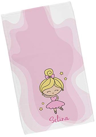 Striefchen® Kinderhandtuch mit Namen - Ballerina - in 2 Größen 50x100 cm