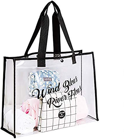JIAHG Damen transparente Umhängetasche Schultertasche PVC Sommer Tragetasche Reisetasche Schwimmtasche für Strand, Schwimmen, Reise, Einkaufen
