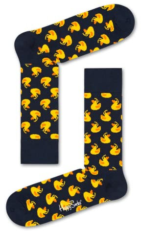 Happy Socks Rubber Duck Sock, farbenfrohe und fröhliche, Socken für Männer und Frauen, Blau (41-46)