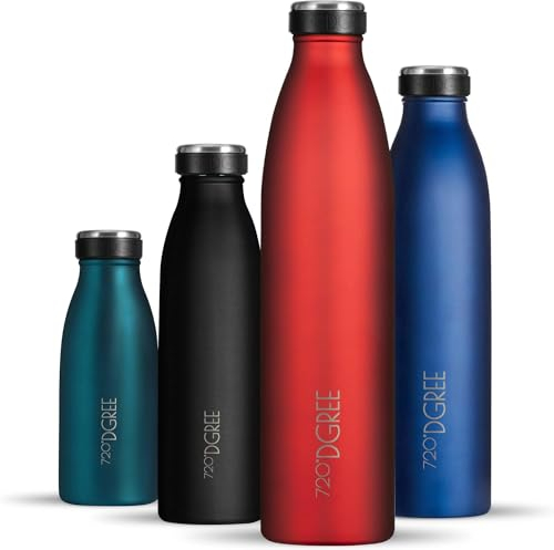 720°DGREE Borraccia Termica 750 ml milkyBottle - Senza BPA, Prova di Perdite - Bottiglia Acqua Termiche in Acciaio Inox - Borracce Perfetto per Bevande Calde, Fredde, università, Ufficio, all'aperto