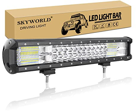 SKYWORLD Led Arbeitsscheinwerfer Bar, 18 Zoll 46cm 252W Zusatzscheinwerfer LED Scheinwerfer 12V 24V Auto LED Arbeit Licht Bar Wasserdicht Lightbar für 4x4 Offroad SUV UTV ATV KFZ Traktor