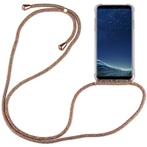 Hülle Kompatibel mit Samsung Galaxy S8 | Handykette Smartphone Halskette Hülle mit Band | Handyhülle mit Kordel zum Umhängen Kompatibel für Galaxy S8 | Rainbow