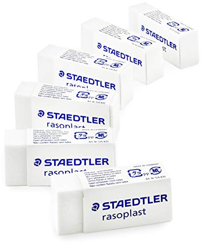 Staedtler Rasoplast Mini Radiergummi, Weiß, 6 Stück, 526 B30