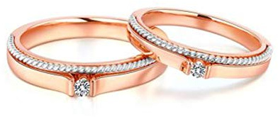 KnSam 18 Karat (750) Rotgold Ring Paar Ring Set Paarpreis Spiral Trauringe Herr Der Ringe Silber Rose Gold