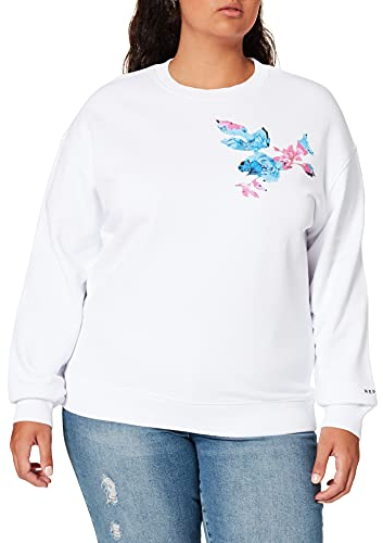 Replay Damen W3551F Sweatshirt, 001 WHITE, L