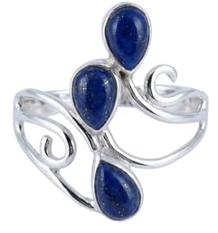 mantraroma Silberring Damen 925 Sterling Silber – tropfenförmiger Edelstein Ring, Vintage Statement Ring Schmuck, elegantes Geschenk für Frauen