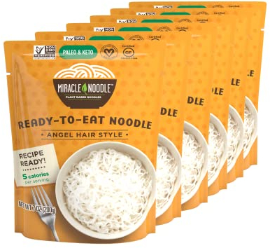Miracle Noodle - Shirataki/Konjac Noodles - Vegan, Gluten Free, Kosher (Angel Hair, 200 g (Pack of 6))