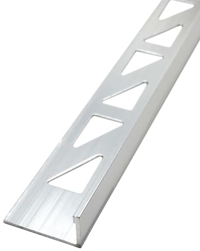 Dalsys Fliesenschiene Winkelprofil Aluminium (eloxiert) Silber matt 2,5m x 8mm, Fliesenprofil